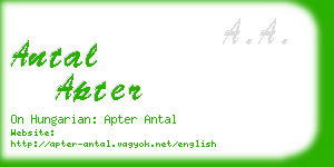 antal apter business card